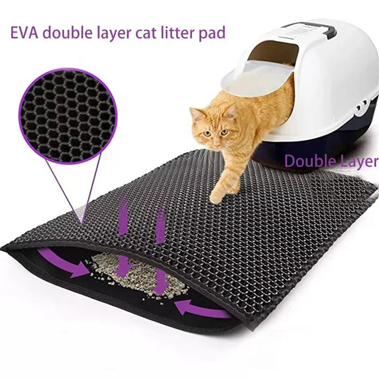 Cat Litter Mat Double Layer Waterproof Urine Proof Trapping Mat 1 Pack
